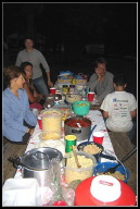 The dinner table with hungry cyclists.jpg